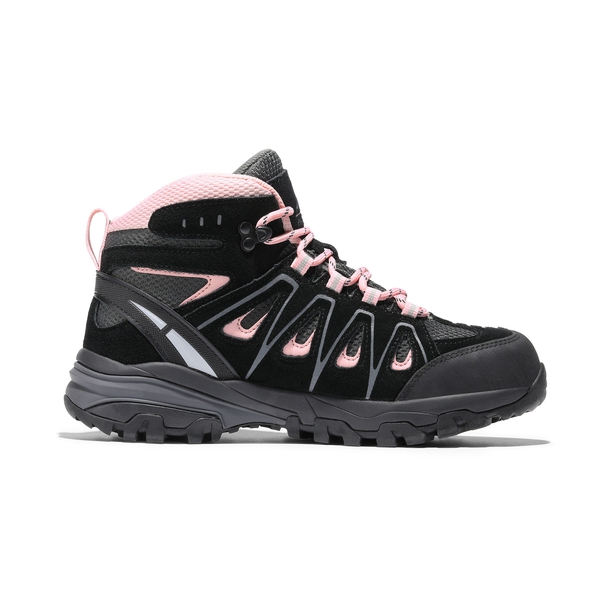 Women's Suede Waterproof Hiking Boots 【Wide Fit】 - BLACK/PINK - 2